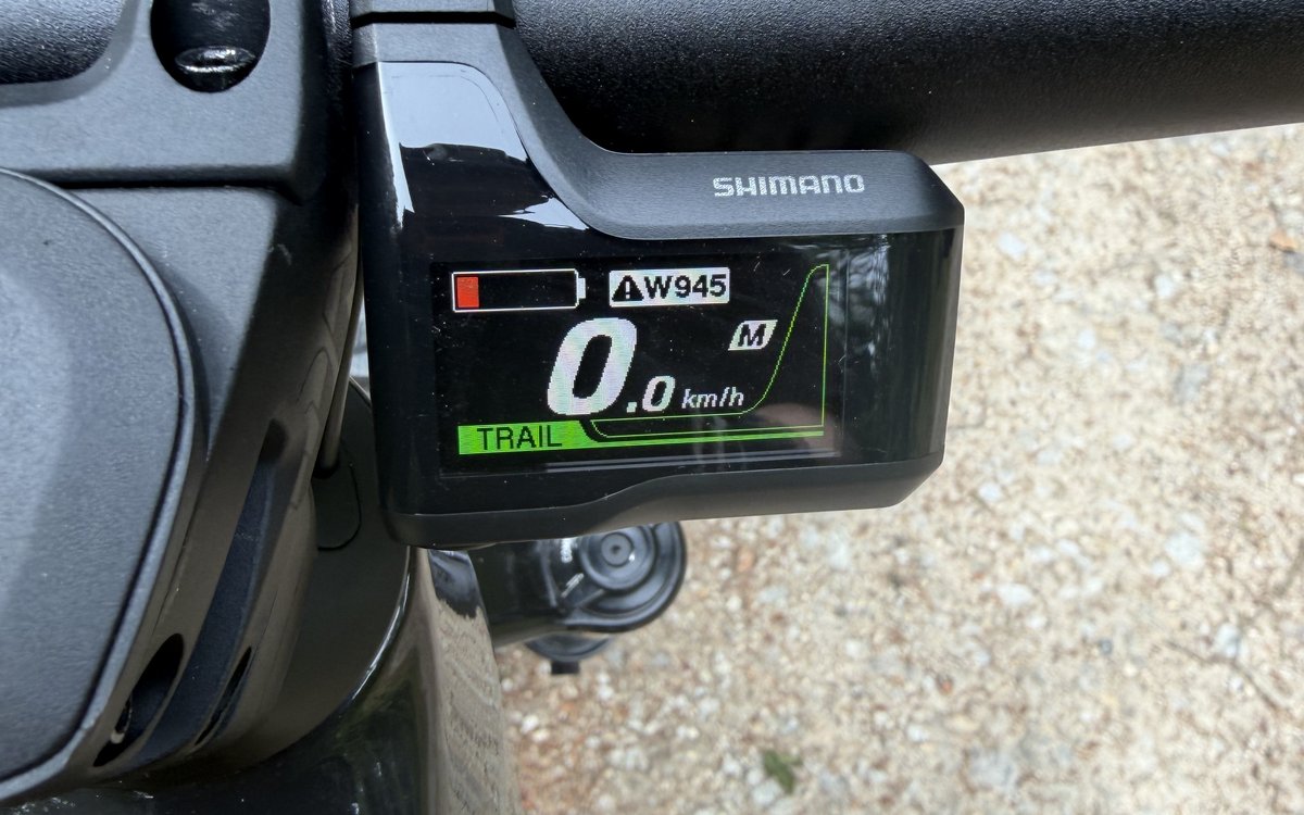 Shimano-Steps-Display mit Fehlercode W945 am Canyon Spectral:ON
